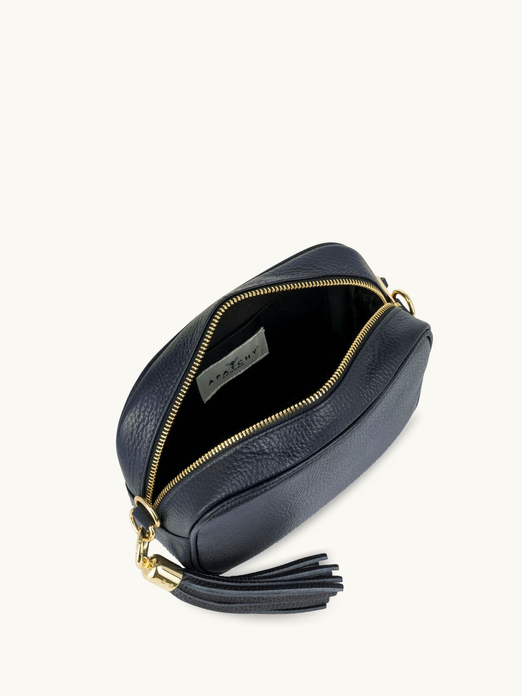 Buy Apatchy Navy The Tassel Leather Cross-Body Bag from Next USA