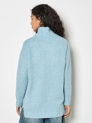 Apricot Blue Oversized Roll Neck Tunic Jumper - Image 3 of 4