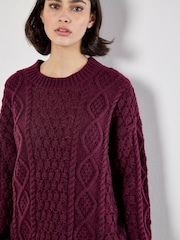 Apricot Red Cable Knit Oversized Jumper Dress - Image 4 of 4