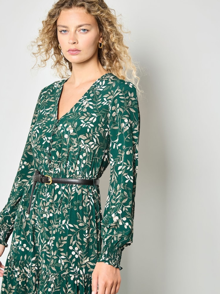 Buy Apricot Green Eucalyptus Print Maxi Tier Dress from Next Luxembourg Buy Apricot Green Eucalyptus Print Maxi Tier Dress from Next Luxembourg