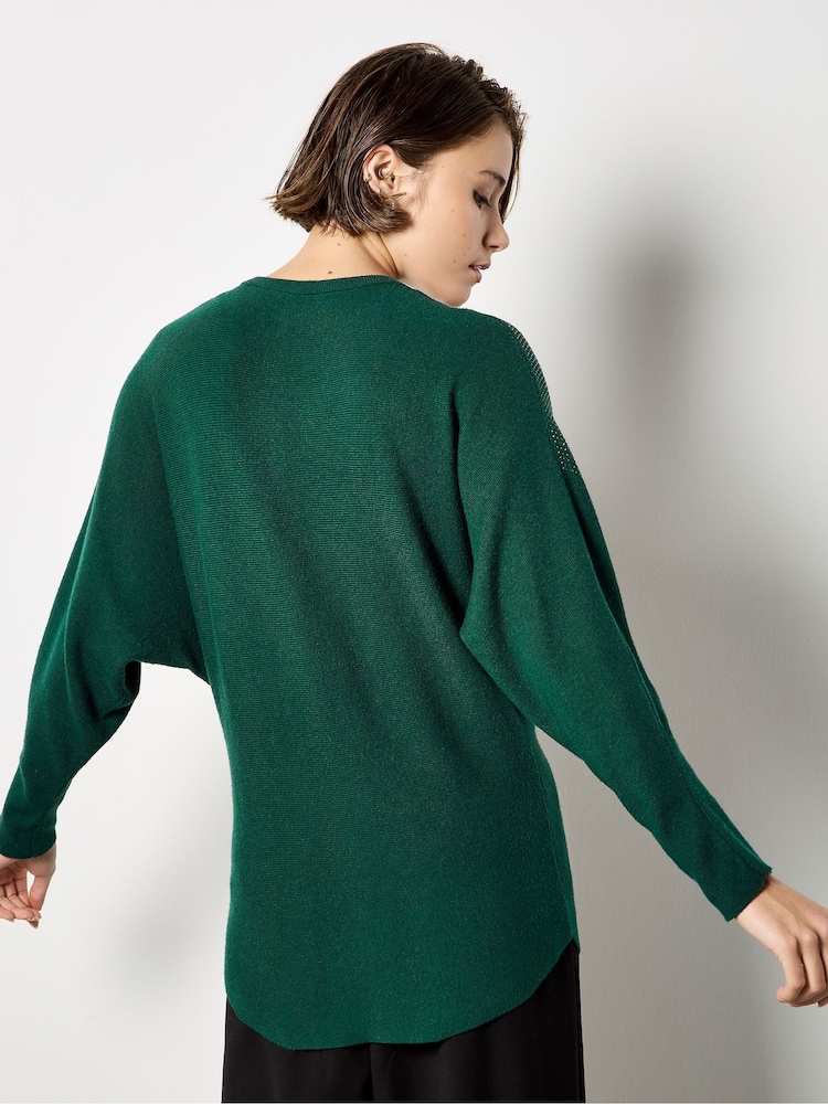 Apricot Green Chandelier Stud Batwing Jumper - Image 5 of 5 Apricot Green Chandelier Stud Batwing Jumper - Image 5 of 5