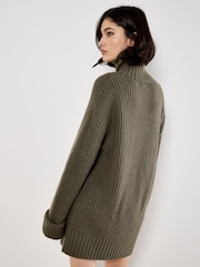 Apricot Green Text Boucle Fisherman Jumper Dress - Image 4 of 4