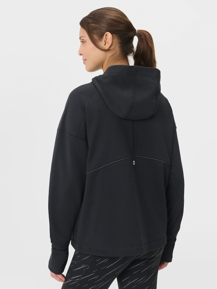Sweaty Betty Black Tempo Train Zip Up Hoodie - Image 2 of 7 Sweaty Betty Black Tempo Train Zip Up Hoodie - Image 2 of 7