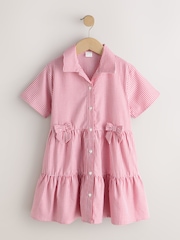 Red Cotton Rich Utility Bow Gingham School Dress (3-14yrs) - Image 5 of 8