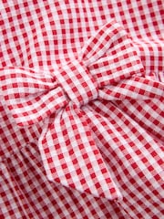 Red Cotton Rich Utility Bow Gingham School Dress (3-14yrs) - Image 8 of 8