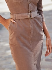 Sosandar Belted Corduroy Midi Dress - Imagen 3 de 5