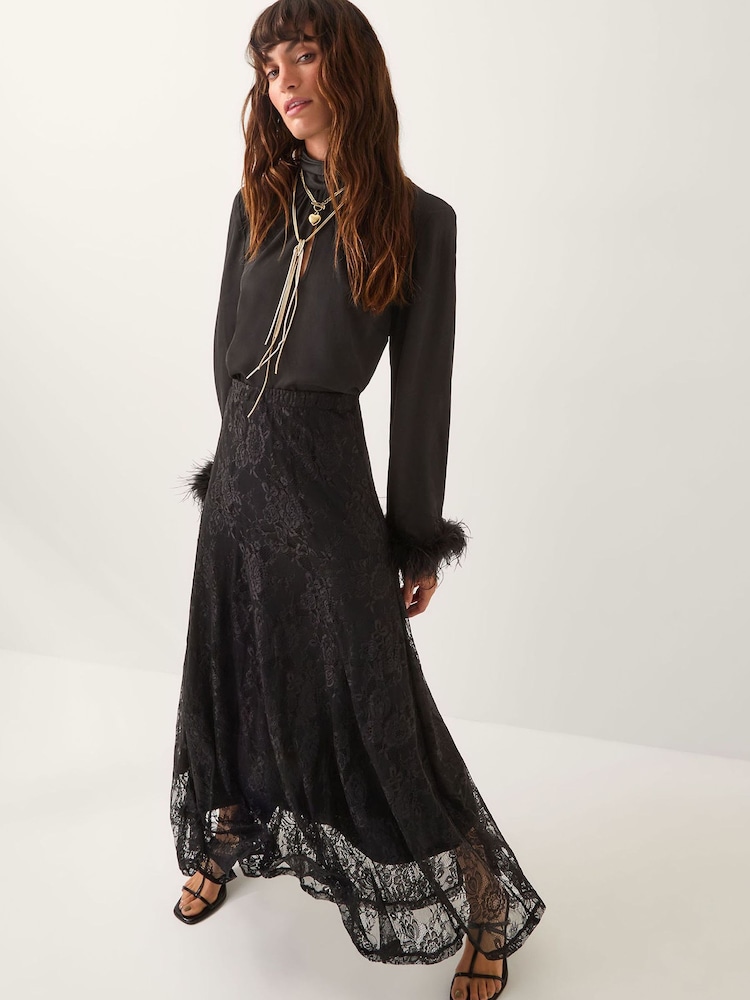 Monsoon Black Luna Lace Maxi Skirt - Image 1 of 5 Monsoon Black Luna Lace Maxi Skirt - Image 1 of 5