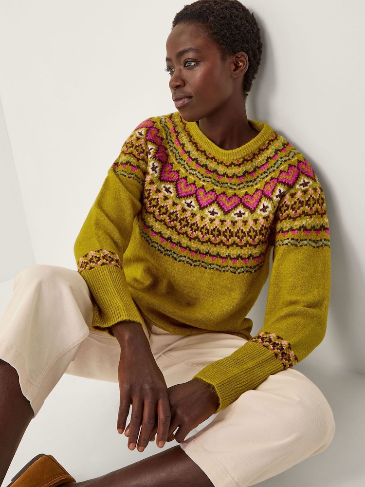 Monsoon Green Floy Fair Isle Jumper - Image 1 of 5