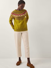 Monsoon Green Floy Fair Isle Jumper - Image 3 of 5