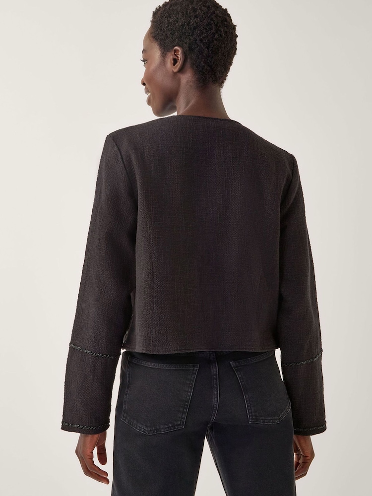 Monsoon Black Lola Embellished Tie Front Jacket - Image 2 of 5