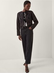 Monsoon Black Lola Embellished Tie Front Jacket - Image 3 of 5
