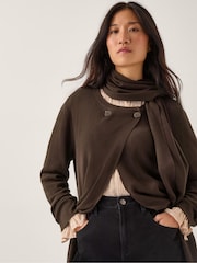 Monsoon Brown Santi Longline Cardigan & Scarf - Image 3 of 4