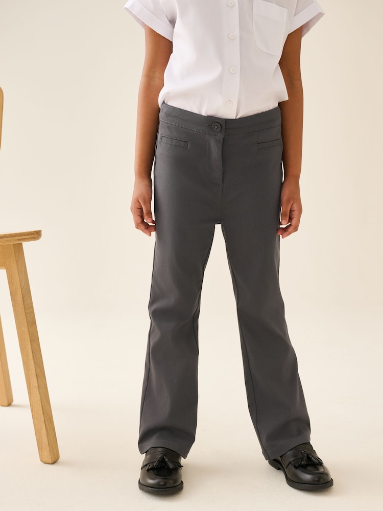 Grey Bootcut Stretch School Trousers (3-18yrs) - Image 1 of 8 Grey Bootcut Stretch School Trousers (3-18yrs) - Image 1 of 8