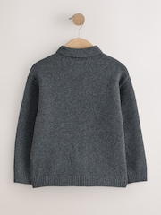 Charcoal Grey Knitted Cardigan (3-16yrs) - Image 2 of 5