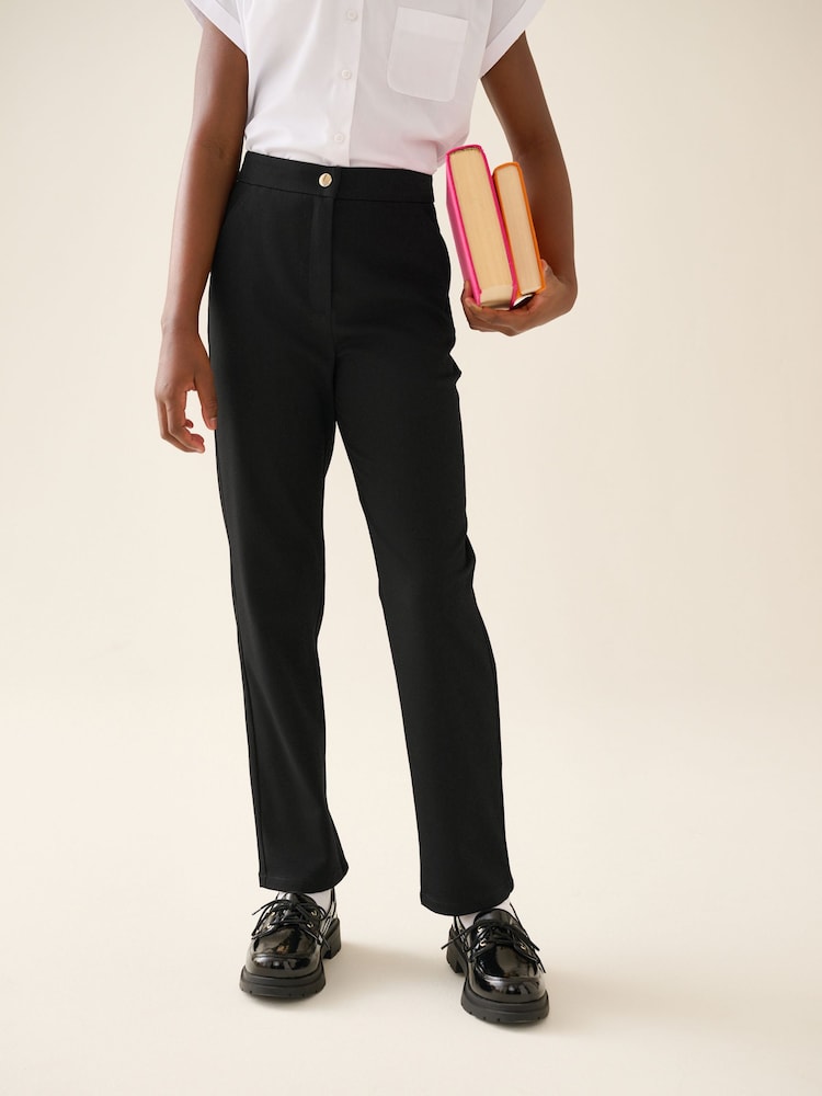 Black Longer Length Senior Straight Leg School Trousers (9-18yrs) - Image 1 of 8