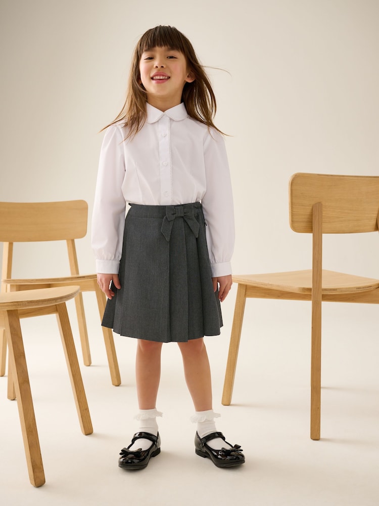 Grey Bow Pleated School Skirt (3-16yrs) - Image 2 of 8