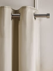 Champagne Gold Faux Silk Blackout/Thermal Eyelet Curtains - Image 1 of 7