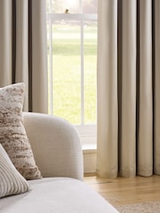 Champagne Gold Faux Silk Blackout/Thermal Eyelet Curtains - Image 6 of 7