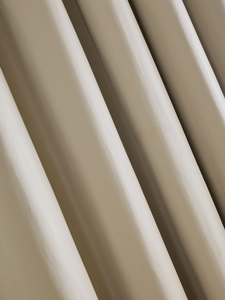 Champagne Gold Faux Silk Blackout/Thermal Eyelet Curtains - Image 7 of 7 Champagne Gold Faux Silk Blackout/Thermal Eyelet Curtains - Image 7 of 7