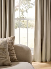 Champagne Gold Faux Silk Blackout/Thermal Pencil Pleat Curtains - Image 6 of 7