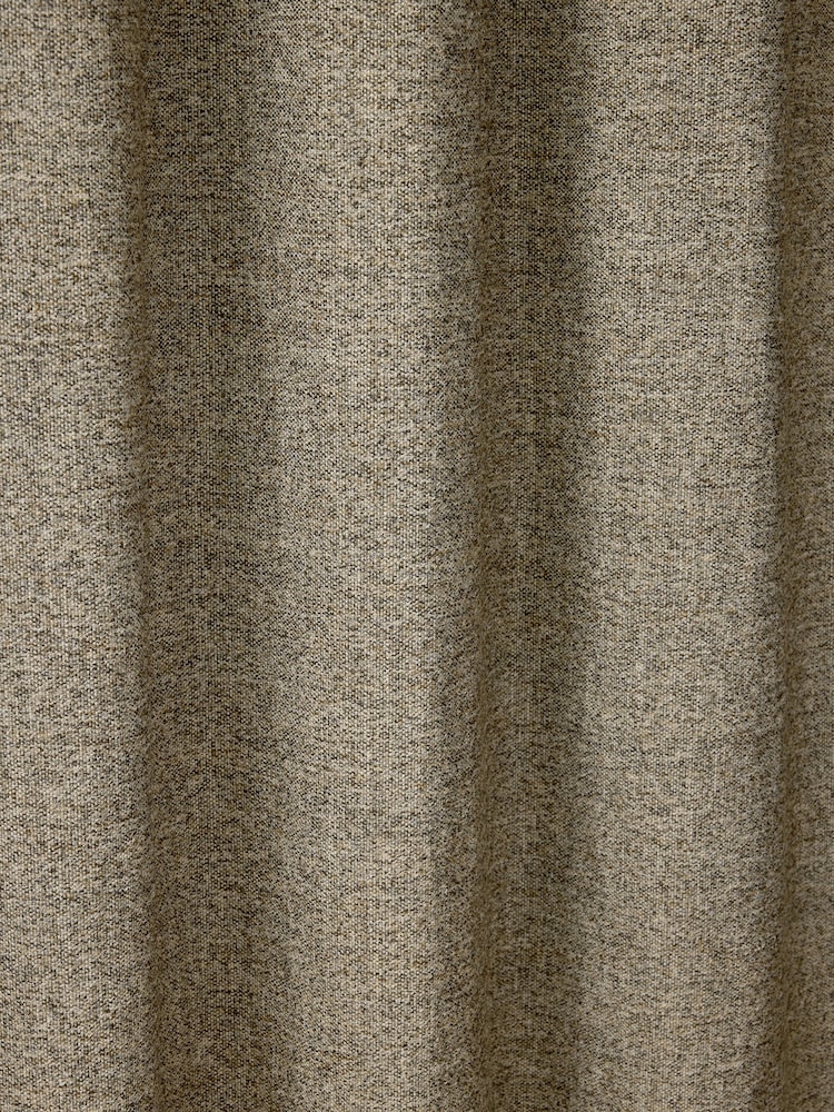 Dark Natural Textured Marl Lined Eyelet Curtains - Image 5 of 5 Dark Natural Textured Marl Lined Eyelet Curtains - Image 5 of 5