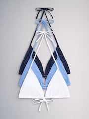The Set Triangle 3 Pack Bikini Tops White/Blue - Image 2 of 6