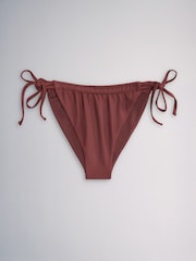 The Set High Leg 3 Pack Tie Bikini Bottoms Black/Brown/Rust - Image 13 of 15