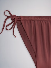 The Set High Leg 3 Pack Tie Bikini Bottoms Black/Brown/Rust - Image 15 of 15