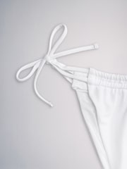 The Set High Leg 3 Pack Tie Bikini Bottoms White/Blue - Image 10 of 11