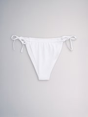 The Set High Leg 3 Pack Tie Bikini Bottoms White/Blue - Image 7 of 11