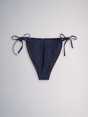 The Set High Leg 3 Pack Tie Bikini Bottoms White/Blue - Image 8 of 11