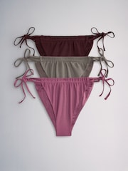 Brown/Pink/Grey - The Set 3 er-Pack Bikinihosen mit Bindung - Bild 1 von 6