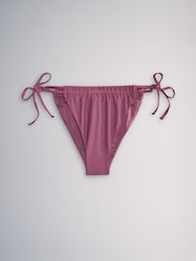 The Set High Leg 3 Pack Tie Bikini Bottoms Brown/Pink/Grey - Image 10 of 12