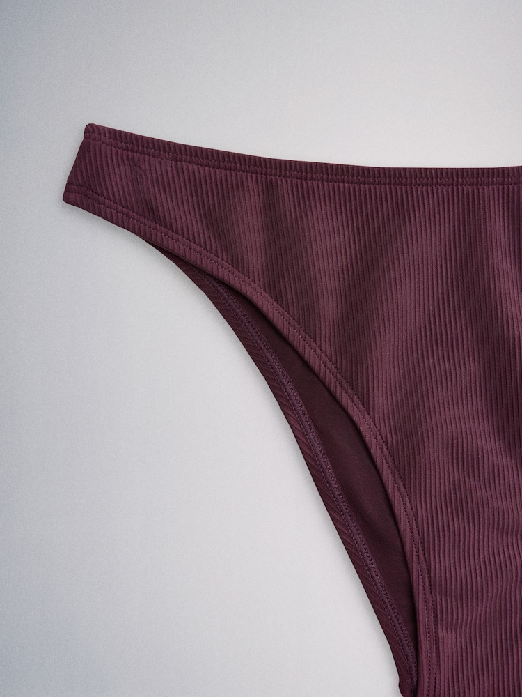 The Set High Leg 3 Pack Bikini Bottoms Plum/Grey - Image 10 of 10