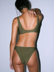 The Set 3 Pack Crop Bikini Tops Brown/Khaki - Image 7 of 13