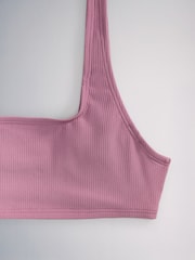 The Set 3 Pack Crop Bikini Tops Pink/Grey - Image 11 of 13