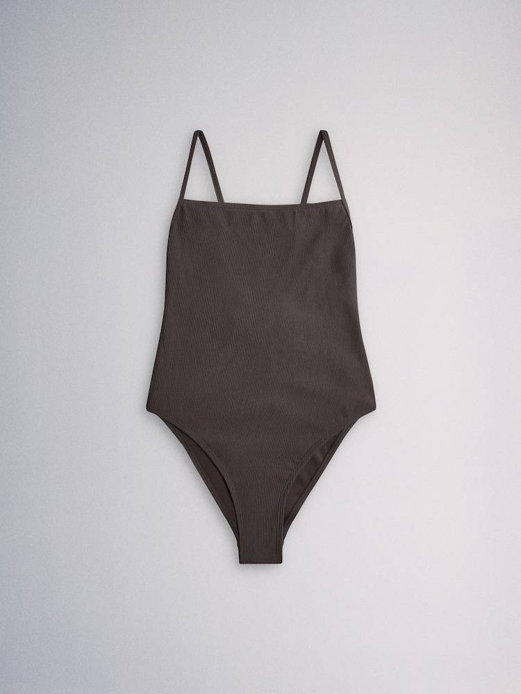 The Set 2 Pack Square Neck Swimsuits Black/Brown - Image 2 of 7 The Set 2 Pack Square Neck Swimsuits Black/Brown - Image 2 of 7