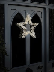 Charles Bentley White 50cm Light Up Christmas Star - Image 1 of 6
