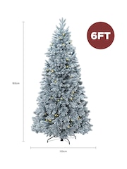 Charles Bentley Green 6ft Pre-Lit Faux Hinged Snowy Christmas Tree - Image 4 of 6