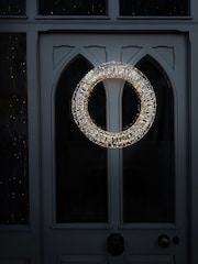 Charles Bentley White 50cm Light Up Christmas Wreath - Image 1 of 6
