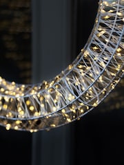 Charles Bentley White 50cm Light Up Christmas Wreath - Image 2 of 6