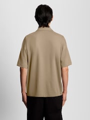 Lyle & Scott Brown Taped Interlock Revere Shirt - Image 4 of 6
