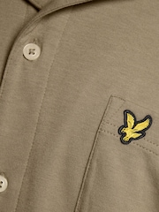 Lyle & Scott Brown Taped Interlock Revere Shirt - Image 5 of 6