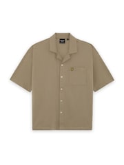 Lyle & Scott Brown Taped Interlock Revere Shirt - Image 6 of 6