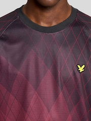 Lyle & Scott Red Geometric Printed Padel T-Shirt - Image 4 of 6