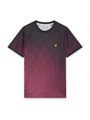 Lyle & Scott Red Geometric Printed Padel T-Shirt - Image 5 of 6