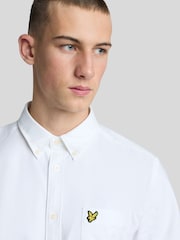 Lyle & Scott White Short Sleeve Oxford Shirt - Image 3 of 4