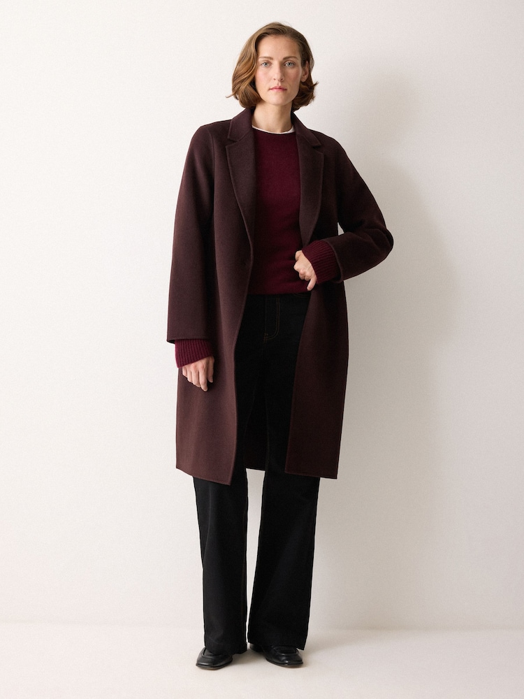 Jigsaw Brown Double Faced Tailored Coat - Image 1 of 6 Jigsaw Brown Double Faced Tailored Coat - Image 1 of 6