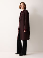 Jigsaw Brown Double Faced Tailored Coat - Image 3 of 6