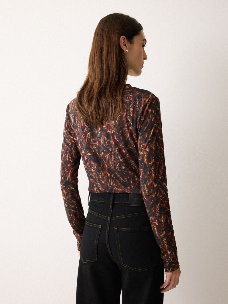 Jigsaw Brown Wild Feather Long Sleeve T-Shirt - Image 2 of 5 Jigsaw Brown Wild Feather Long Sleeve T-Shirt - Image 2 of 5